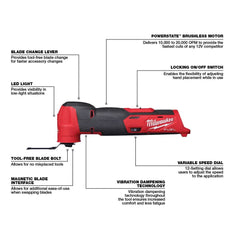 美國MILWAUKEE M12 FUEL™ 擺動式萬用寶多功能工具(淨機) MILWAUKEE美沃奇(美行)