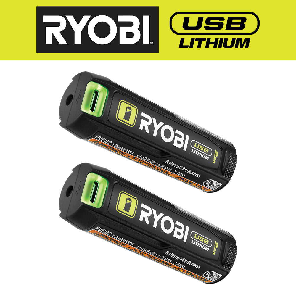 RYOBI USB 鋰2AH 鋰充電電池(2 片裝) FVB202-新品獨家販售 RYOBI
