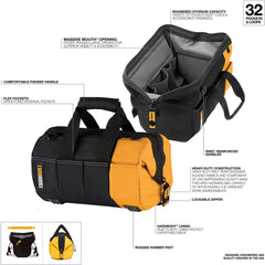 TOUGHBUILT TOU-60-12 TB-60-12 12 英寸大號嘴袋,黑色/黃色 TOUGHBUILT
