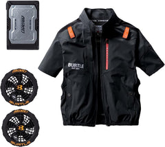 日本直送 BURTLE Air AC2006 飛機工作服飛機短袖夾克黑色風扇 19V 電池套裝(團購優惠價) BURTLE Air