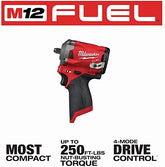 Milwaukee M12 Fuel 3/8 英吋(約 0.3 公分)衝擊扳手(裸工具) MILWAUKEE美沃奇(美行)