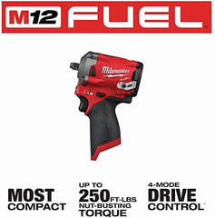 Milwaukee M12 Fuel  3/8 英吋(約 0.3 公分)衝擊扳手(裸工具) MILWAUKEE美沃奇(美行)