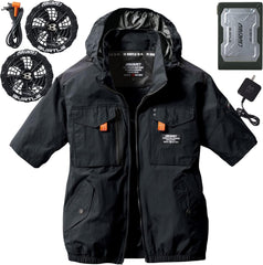 💥日本直送】BURTLE Aircraft Air Conditioning Wear AC1156 無袖夾克衫男女通用 春夏用 22V電池黑色風扇套裝 日本直送BURTLE