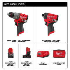 2022新款第 3 代 Milwaukee M12 FUEL 2件工具組合套裝+High Output 2.5AH電池(現貨發售) MILWAUKEE美沃奇(美行)