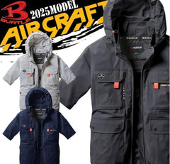 日本直送 2024最新款 BURTLE AC2036 相容全吊帶派克大衣型 大連帽衫 背扇新設計短袖外套+SENSI森思電池+黑色風扇三件套★2024春夏新品 日本直送BURTLE