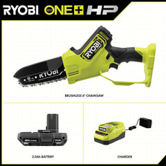 RYOBI 18V ONE+ HP 6" 緊湊型無刷修剪電鋸套裝 RYOBI 良明(美國)
