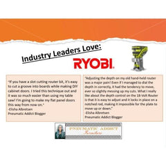 RYOBI 18V ONE+ 無繩固定底座修剪羅機(僅限工具),無需工具深度調整 RYOBI 良明(美行)