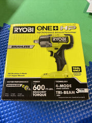 Ryobi 18V ONE+ HP 無刷 4 模式 1/2"衝擊扳手(淨機) Ryobi