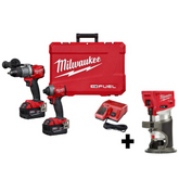 美沃奇MILWAUKEE 2997-22 M18 FUEL 2 雙電5.0組合套裝+ M18羅機 MILWAUKEE美沃奇(美行)