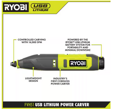 RYOBI USB 鋰 4 件工具業餘愛好組合套裝(現貨限量版) RYOBI 良明(美行)