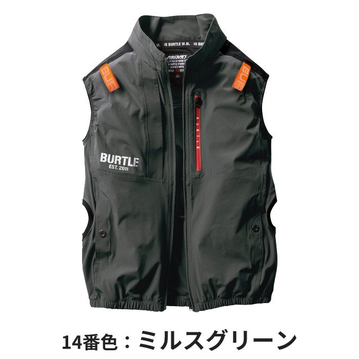 （日本直送）BURTLE AC2004 Cordura AIRCRAFT 飛機背心黑色風扇，22V電池組套裝春夏新作 BURTLE Air